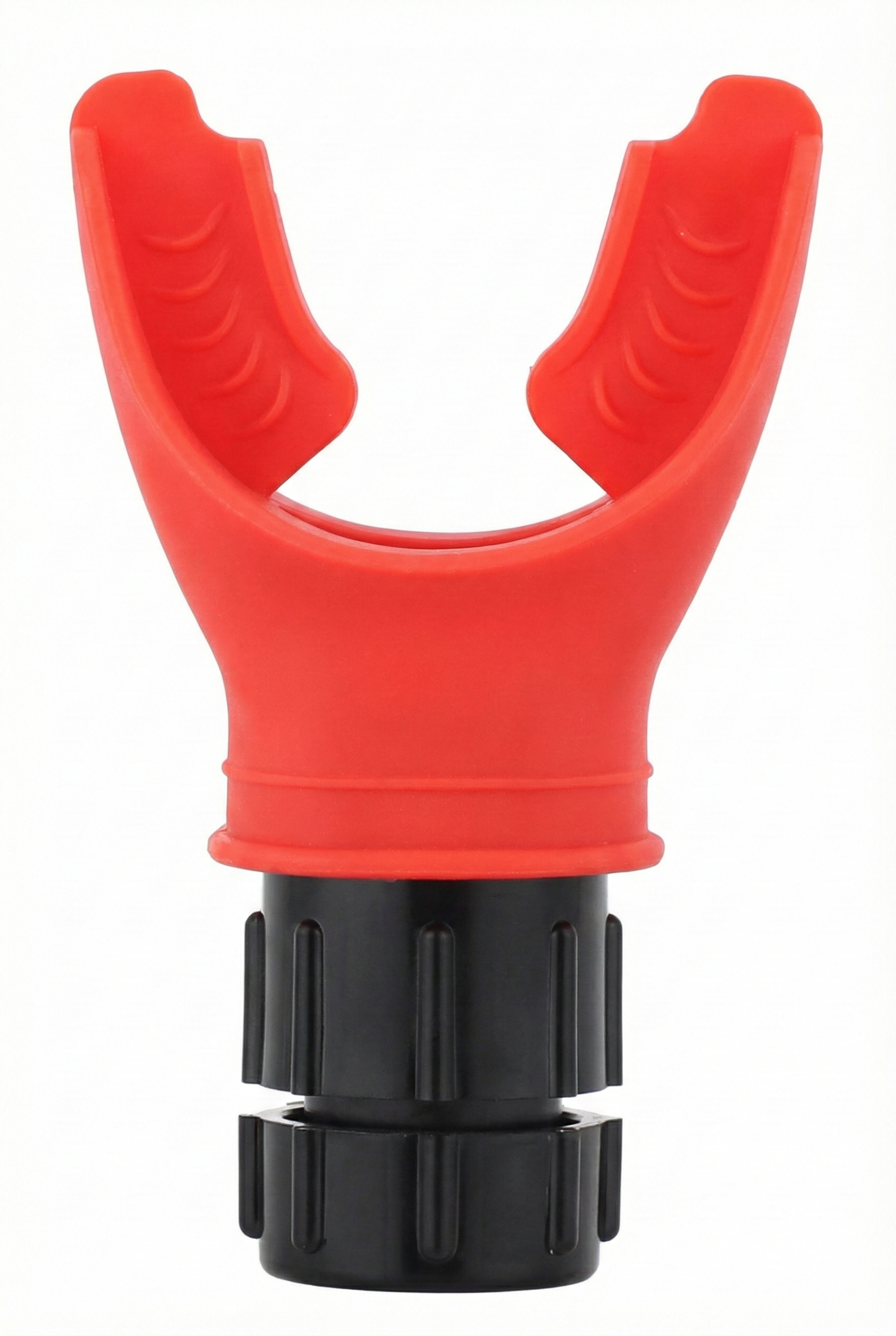 Red high-resistance respiratory trainer mouthpiece for lung capacity and endurance