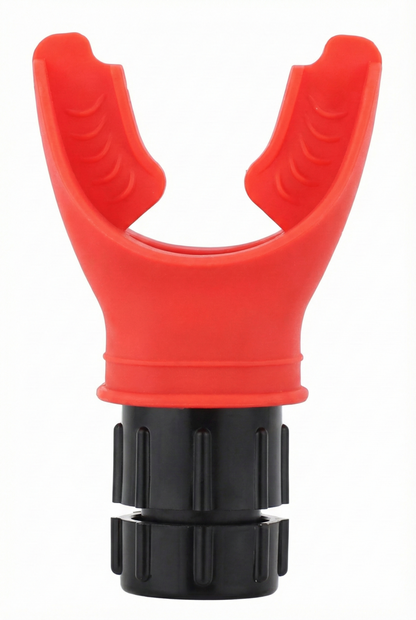 Red high-resistance respiratory trainer mouthpiece for lung capacity and endurance
