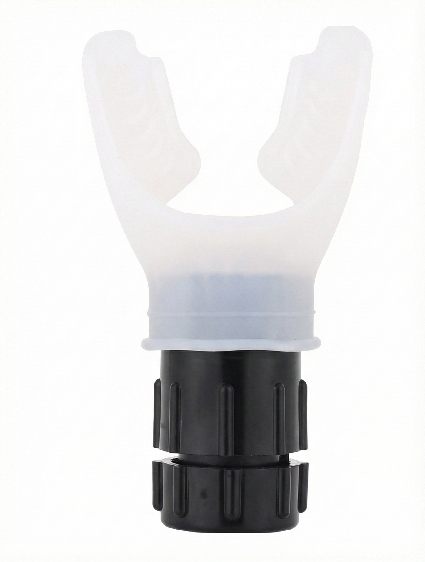 White medical-grade silicone respiratory mouthpiece for daily lung health training